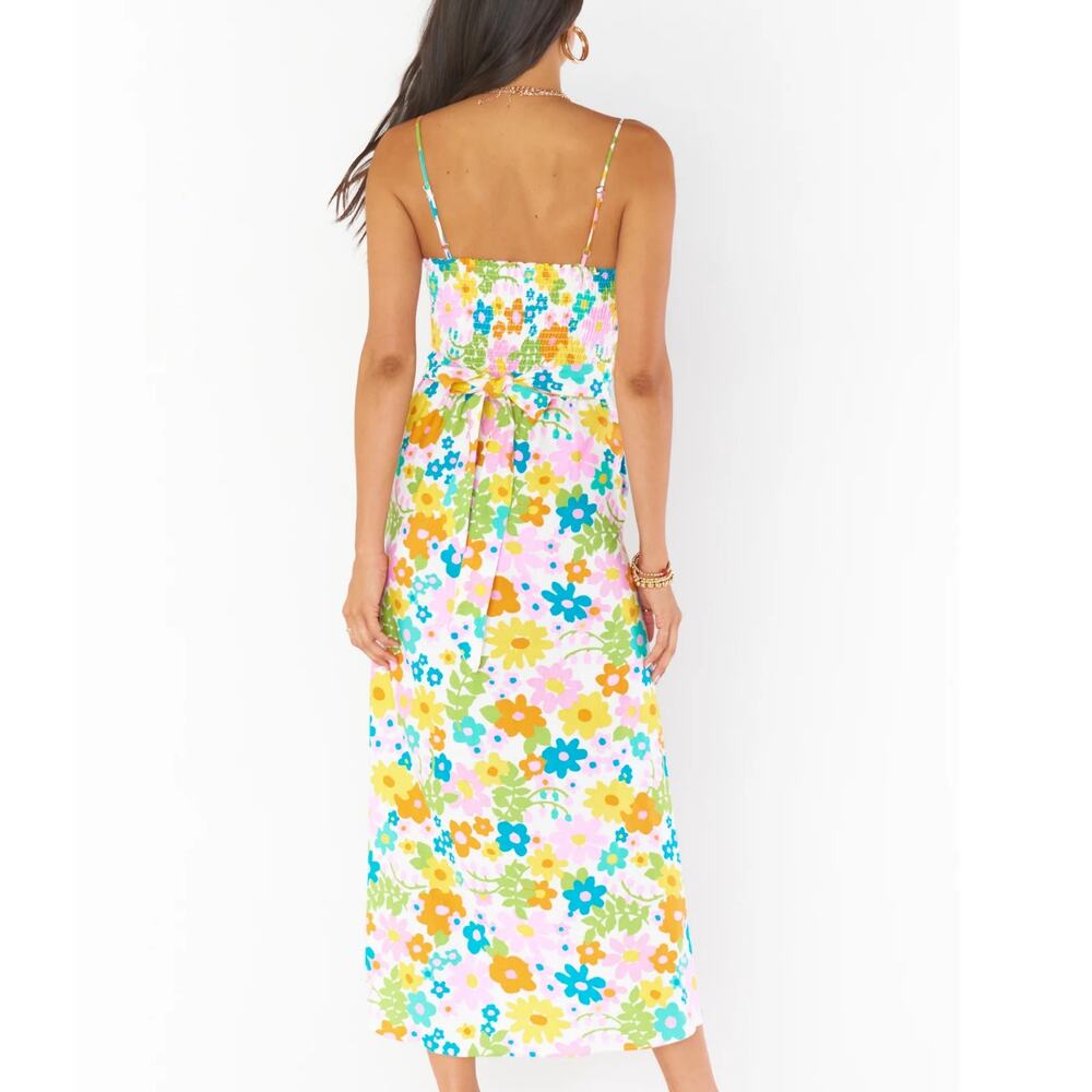 Show Me Your MuMu Yellow Pink Floral Midi Dress - Picture 3 of 12